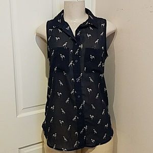 Banana Republic Dalmatian button up
